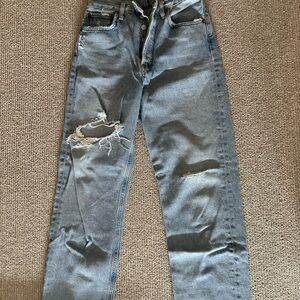 Agolde Light Blue Distressed Jeans